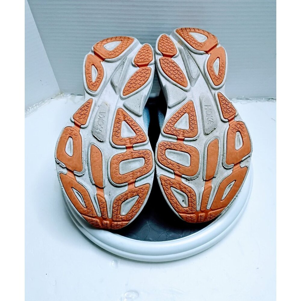 Hoka One One Bondi 8 Running Shoes Size 10D Wide Blue & Orange Lightweight - Picture 4 of 7